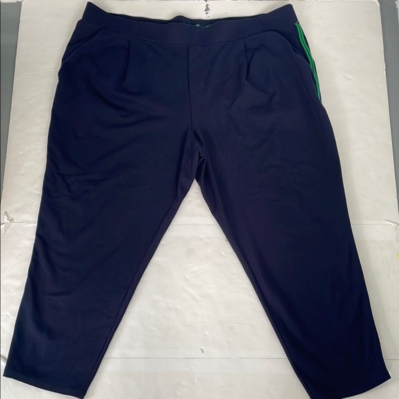 Lauren Ralph Lauren Blue with Green Side Stripe Sweatpants Pants 3X - Picture 1 of 12